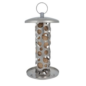Foderautomat til mejsekugler, rustfrit stål H: 24 cm Ø: 14 cm