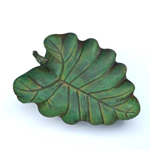 Bladfad med lille fugl B: 30,5 cm H: 6,5 cm L: 38 cm