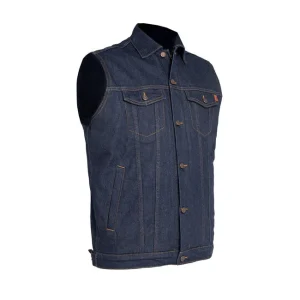 John Doe Motorcykelvest i rå blå denim
