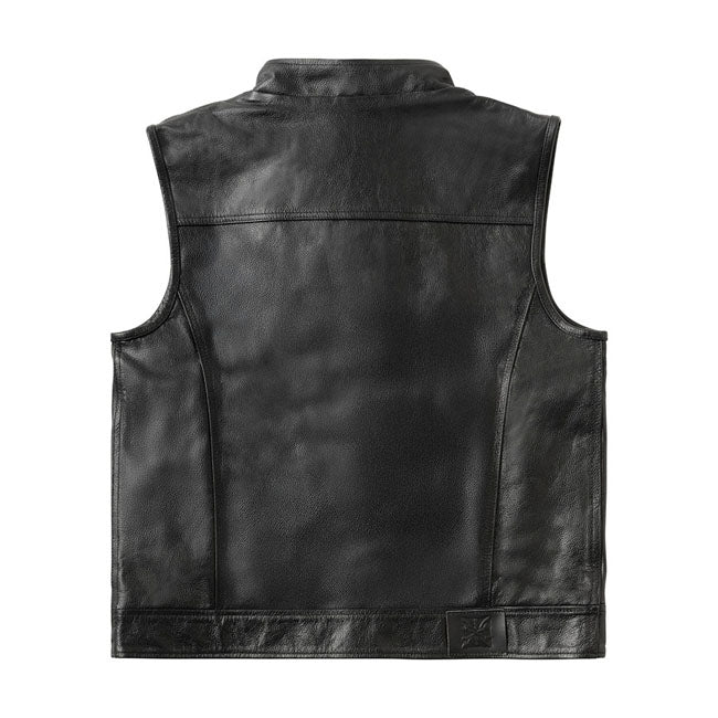 West Coast Choppers x 13 1/2 Dominator læder motorcykelvest - Billede 3