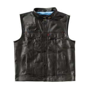 West Coast Choppers x 13 1/2 Dominator læder motorcykelvest